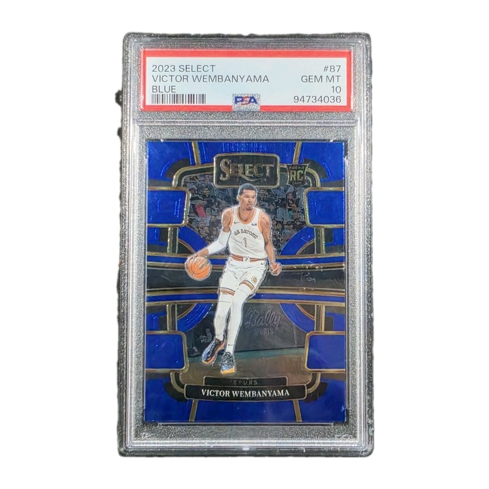 2023-24 Panini Select - Concourse Victor Wembanyama #87 Blue Prizm ROOKIE PSA 10